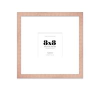 Almost Frameless 8x8 Square Picture Frame, Display Pictures 5x5 With Mat or 8x8 Without Mat, Wall Hanging & Free Standing Photo Frame, Bronze, 1 Pack