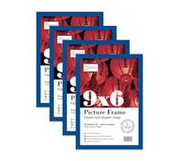 Almost Frameless 9x6 Blue Picture Frame Set of 4, Display 9x6 Picture Gallery Wall, Poster, Photo, Artwork, or Print, Yellow