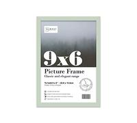 Almost Frameless 9x6 Mint Green Picture Frame 9"x6"(22.9x15.2cm) Poster, Photo, Artwork, or Print. Thin Edge Slim Frame Portrait and Landscape Display with Wall Hooks
