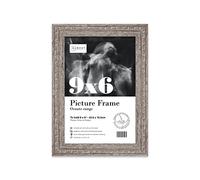 Almost Frameless 9x6 Walnut Ornate Picture Frame 9"x6"(22.9x15.2cm) Poster, Photo, Artwork, or Print. Baroque Style Portrait and Landscape Display with Wall Hooks