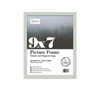 Almost Frameless 9x7 Mint Green Picture Frame 9"x7"(26.2x22.2cm) Poster, Photo, Artwork, or Print. Thin Edge Slim Frame Portrait and Landscape Display with Wall Hooks