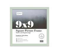 Almost Frameless 9x9 Mint Green Picture Frame 9"x9" (22.9x22.9cm) Poster, Photo, Artwork, or Print. Thin Edge Slim Frame Portrait and Landscape Display with Wall Hooks