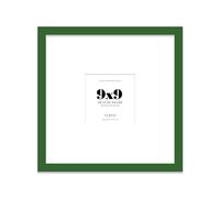 Almost Frameless 9x9 Square Picture Frame, Display Pictures 6x6 With Mat or 9x9 Without Mat, Wall Hanging & Free Standing Photo Frame, Green, 1 Pack