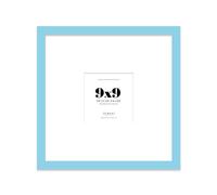 Almost Frameless 9x9 Square Picture Frame, Display Pictures 6x6 With Mat or 9x9 Without Mat, Wall Hanging & Free Standing Photo Frame, Light Blue, 1 Pack