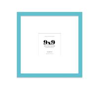 Almost Frameless 9x9 Square Picture Frame, Display Pictures 6x6 With Mat or 9x9 Without Mat, Wall Hanging & Free Standing Photo Frame, Turquoise, 1 Pack