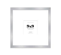 Almost Frameless 9x9 Square Picture Frame, Display Pictures 6x6 With Mat or 9x9 Without Mat, Wall Hanging & Free Standing Photo Frame, Silver, 1 Pack