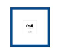 Almost Frameless 9x9 Square Picture Frame, Display Pictures 6x6 With Mat or 9x9 Without Mat, Wall Hanging & Free Standing Photo Frame, Blue, 1 Pack
