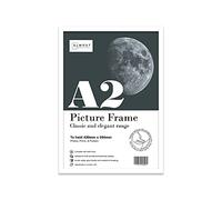 Almost Frameless A2 White Picture Frame, Fits A2 (42 x 59.4cm - 16.5 x 23.4in) Poster, Photo, or Print. Portrait and Horizontal Wall Hooks