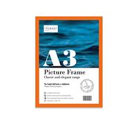 Almost Frameless A3 Orange Picture Frame Fits A3 (29.7 x 42cm - 11.7 x 16.5in) Poster, Photo, Artwork, or Print. Thin Edge Slim Frame Portrait and Landscape Display with Wall Hooks