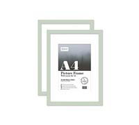 Almost Frameless A4 Mint Green Picture Frame Set of 2, Display A5 Pictures with Mount or A5 Without Mount Gallery Wall, Poster, Photo, Artwork, or Print, Mint Green