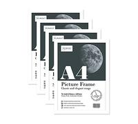 Almost Frameless A4 White Picture Frame Set of 4, Display A4 Picture Gallery Wall, Poster, Photo, Artwork, or Print, White