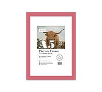 Almost Frameless A5 Pink Picture Frame With White Mount for A6 (10.5 x 14.8cm - 4.1 x 5.8in) Print, Photo, or Poster. Portrait and Horizontal Wall Hooks/kickstand Wall Art Display