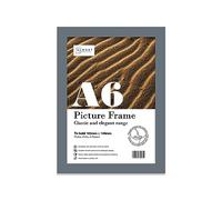 Almost Frameless A6 Grey Picture Frame 4.1"x5.8"(10.5x14.8cm) Poster, Photo, Artwork, or Print. Thin Edge Slim Frame Portrait and Landscape Display with Wall Hooks