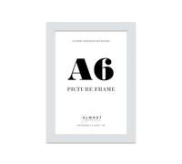 Almost Frameless A6 Light Grey Picture Frame 4.1"x5.8"(10.5x14.8cm) Poster, Photo, Artwork, or Print. Thin Edge Slim Frame Portrait and Landscape Display with Wall Hooks