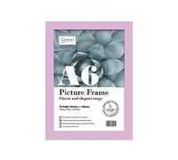 Almost Frameless A6 Lilac Picture Frame 4.1"x5.8"(10.5x14.8cm) Poster, Photo, Artwork, or Print. Thin Edge Slim Frame Portrait and Landscape Display with Wall Hooks