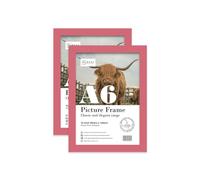 Almost Frameless A6 Pink Picture Frame Set of 2, Display A6 Picture Gallery Wall, Poster, Photo, Artwork, or Print, Yellow