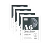 Almost Frameless A6 White Picture Frame Set of 4, Display A6 Picture Gallery Wall, Poster, Photo, Artwork, or Print, Yellow