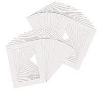 Almost Frameless - Pack of 20 - A6 Mount for A7 Print. Bright White Acid-Free Picture Frame Mat, Machine Cut Bevel, White Core Museum Quality.