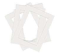 Almost Frameless - Pack of 4 - A4 Mount for A5 Print. Bright White Acid-Free Picture Frame Mat, Machine Cut Bevel, White Core Museum Quality.