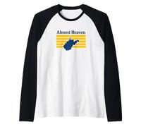 Almost Heaven West Virginia Retro Raglan Baseball Tee