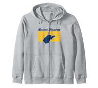 Almost Heaven West Virginia Retro Zip Hoodie