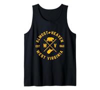 Almost Heaven West Virginia WV Bear and State Map Emblem Tank Top