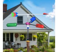 Almost Non-Stop Rotation Weather Vane Wind Spinners Outdoor for Backyard Decoration Large Whirligigs Wind Direction Indication Weather Resistant 39" Diameter Gift for Weather Enthusiasts