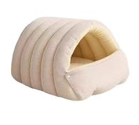 Almpuxee Cozy Monster Cat Bed, Comfortable Monster Cat Bed with Removable Soft Pad (M,Beige)