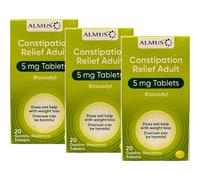 Almus Bisacodyl Constipation Relief 60 Tablets 5mg -same as Dulcolax