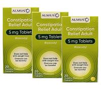 Almus Constipation Relief Gastro-Resistant Tablets 5 mg Bisacodyl - 3 x 20 Tablets