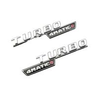 ALMVIS 3d Black Chrome Letters For Car Logo Stickers Fit For Mercedes A45S AMG W177 Accessories Turbo 4matic Emblem Rear Trunk Badge car logo stickers(TB Plus Silver 2pcs)