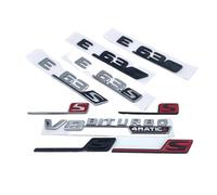 ALMVIS 3D Flat Font ABS E63 E63S V8 Biturbo 4Matic AMG Emblem Badge Sticker Fit For Mercedes Fit For Benz W213 Car Trunk Logo Sticker car logo stickers(Glossy black,Red S small)