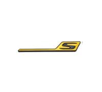 ALMVIS ABS S Badge Emblem Car Trunk Stickers fit For Mercedes Fit For Benz AMG S AMG E63S C63S GLC63S GLE63S GLS63S GTS GT43S GTR GT53 GT50 CLA45S car logo stickers(Black yellow big)
