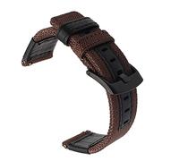 ALMVIS Canvas Nylon + Leather Watch Band Fit For Jeep Diesel Fossil 20mm 22mm 24mm Men Watch Strap Longer Wrist Strap Watch Belt(Brown,24mm)