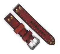 ALMVIS Vintage Leather Handmade Watch Band 18mm 20mm 22mm 24mm Rivet Watchbands Carving Buckle Strap For Watches Accessorie Band replacement