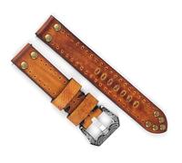 ALMVIS Vintage Leather Handmade Watch Band 18mm 20mm 22mm 24mm Rivet Watchbands Carving Buckle Strap For Watches Accessorie Band replacement