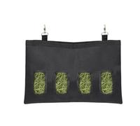 Alnaeson 2pcs Rabbit Hay Bag Hanging Pouch Feeder Holder Black Durable Dispenser for Guinea Pig Small Animals