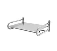 Alnemy Microwave Shelf Stainless Steel Microwave Shelf Wall Mounted Kitchen Shelf with 6 Hooks for Kitchen Pan Microwave Holder Shelf Grill Oven 53 * 38 * 18cm