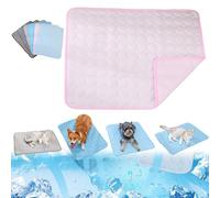 Alnera Cooling Pet Mat, Washable Ice Silk Pet Self Cooling Mat for Dog & Cat, Portable Pets Soft Pad for Indoor or Outdoor, Non-Slip Summer Crate Pad for Extra Large Dog (Pink,40*30cm/16*12in)