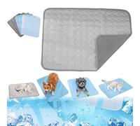 Alnera Cooling Pet Mat, Washable Ice Silk Pet Self Cooling Mat for Dog & Cat, Portable Pets Soft Pad for Indoor or Outdoor, Non-Slip Summer Crate Pad for Extra Large Dog (Light Grey,70*55cm/28*22in)