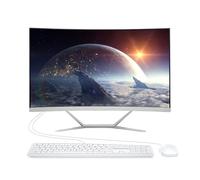 ALNERUZL 24” All-in-One Desktop Computer, N5095 FHD Display Curved Monitor PC 8GB RAM 512 SSD, WiFi and Bluetooth, Keyboard & Mouse, White，for Home Office Gaming