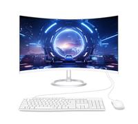 ALNERUZL All-in-One Desktop Computer PC, 24” FHD Curved Display Monitor I3-8100T Quad-Core Processor 16GB RAM 512GB SSD Desktop, WiFi Bluetooth Keyboard & Mouse for Home Business Office Gaming