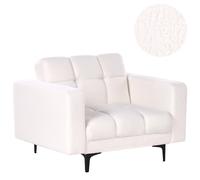 Beliani Boucle Armchair White ALNES, White