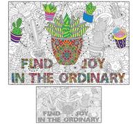 ALNETI Huge Coloring Poster for Adults and Kids - Cactus Large Coloring Posters - Giant Coloring Poster for Classroom - Big Poster Coloring Sheet - Jumbo Wall Size Coloring Page