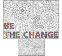 ALNETI Large Coloring Posters for Adults and Kids - Giant Coloring Poster Motivational - Jumbo Wall Size Pages for Classroom Office Team Work - Huge Adult Inspirational Sheet - Big Mandala to Color