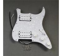 Alnico 5 Humbucker Pickup Pre-Wired Guitar Pickguard HH Loaded 2T1V Potentiometer 5-Way 24-Pin Super Switch Electric Guitar Loaded Pickguard(White)
