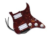 Alnico 5 Humbucker Pickup Pre-Wired Guitar Pickguard HH Loaded 2T1V Potentiometer 5-Way 24-Pin Super Switch Electric Guitar Loaded Pickguard(Red tortoiseshell)