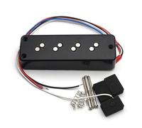 Alnico 5 Magnet 4-String Bass Pickup with Dual Coil Noise Reduction and Stepped Pole Pieces, 4-Conductor Wiring, Standard Fit for Most 4-String Bass Guitars