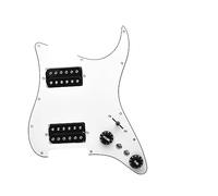 Alnico 5 Prewired Pickguard Coil Splitting Pickguard HH Loaded Pickguard With Humbucker Pickups Set (Color : White Bk 2)