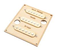 Alnico 5 Single Coil Pickup Set for Electric Guitar, 3-Piece Neck/Middle/Bridge Replacement with Warm Tone (48mm/1.89in, 50mm/1.97in, 52mm/2.05in) (Gold)